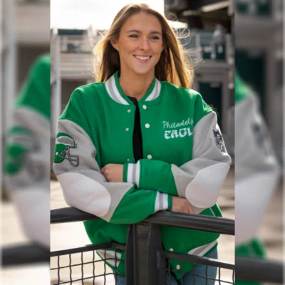 90s Eagles Letterman Jacket