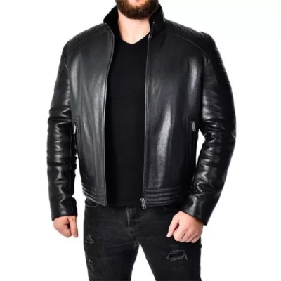 Slim Fit Black Men Leather Jacket