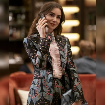 Emily In Paris Lily Collins Floral Blazer