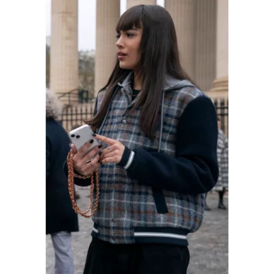 Emily In Paris S04 Carolina Herrera Checked Bomber Jacket