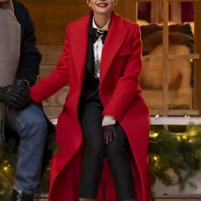 Emily In Paris S04 Lily Collins Red Wool Coat