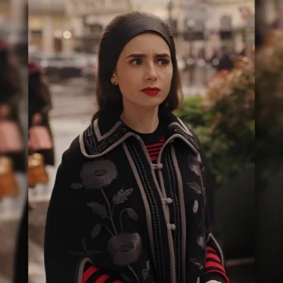 Emily in Paris S04 Floral Cape Coat