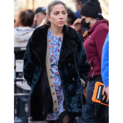 Joker Lady Gaga Black Velvet Coat