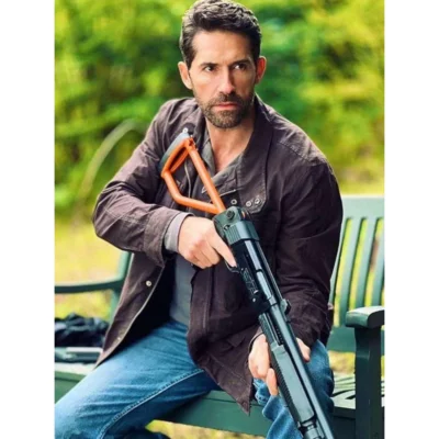Scott Adkins Take Cover 2024 Cotton Brown Jacket