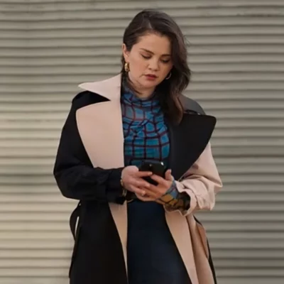 Selena Gomez Two Tone Trench Coat