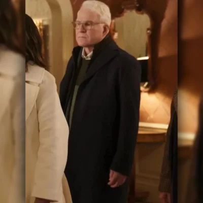 Steve Martin Black Plaid Trench Coat