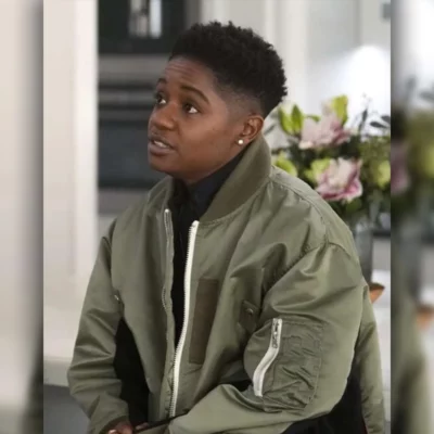 Tamia Cooper Brown Bomber Jacket