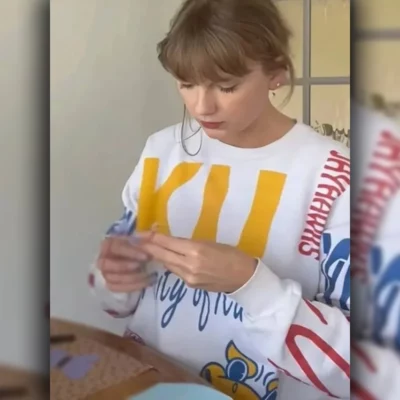 Taylor Swift KU White Sweatshirt