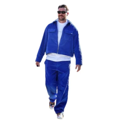 Travis Kelce Blue Corduroy Tracksuit