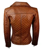 Womens Brown Quilted Jacket