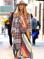 CarrieBradshaw And Just Like That Season 02 Plaid Coat