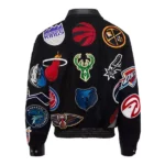 NBA Collage Patch Black Wool Jacket
