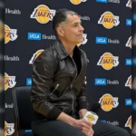 Rob Pelinka Lakers Game Leather Jacket