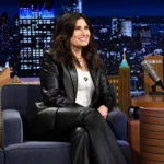 The Tonight Show Idina Menzel Black Leather Blazer
