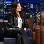 The Tonight Show Idina Menzel Black Leather Blazer
