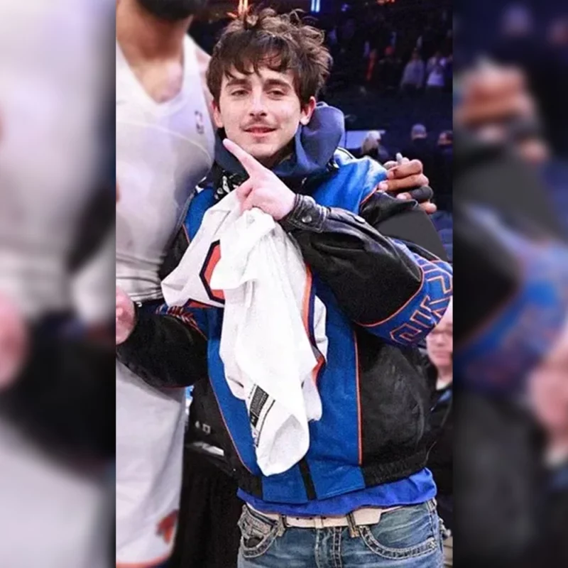 Timothee Chalamet New York Knicks Leather Jacket