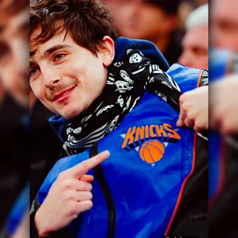 Timothee Chalamet New York Knicks Leather Jacket